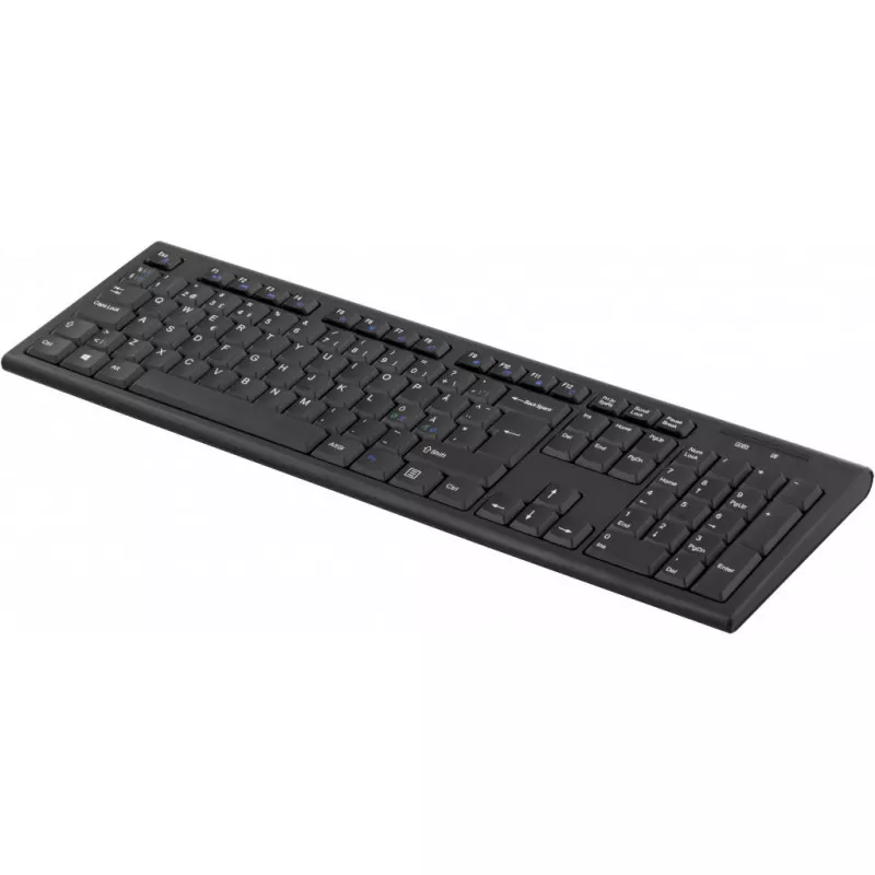 deltaco Wireless keyboard Nordic USB nanoreceiver 10m range black