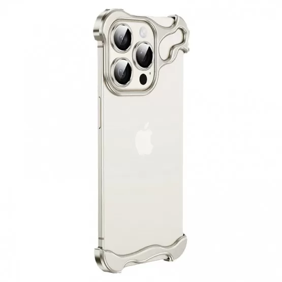 INF Unikt metallramskal + linsskyddsfilm för iPhone 12 Pro Max Silver
