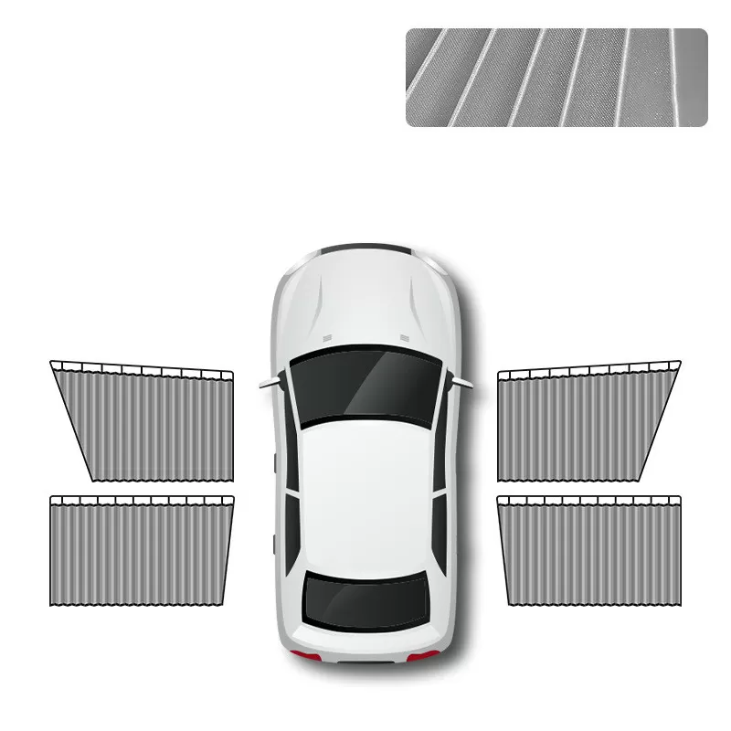 INF Magnetiskt solskydd för bil, 4-delars set - Ultimat skydd Silver