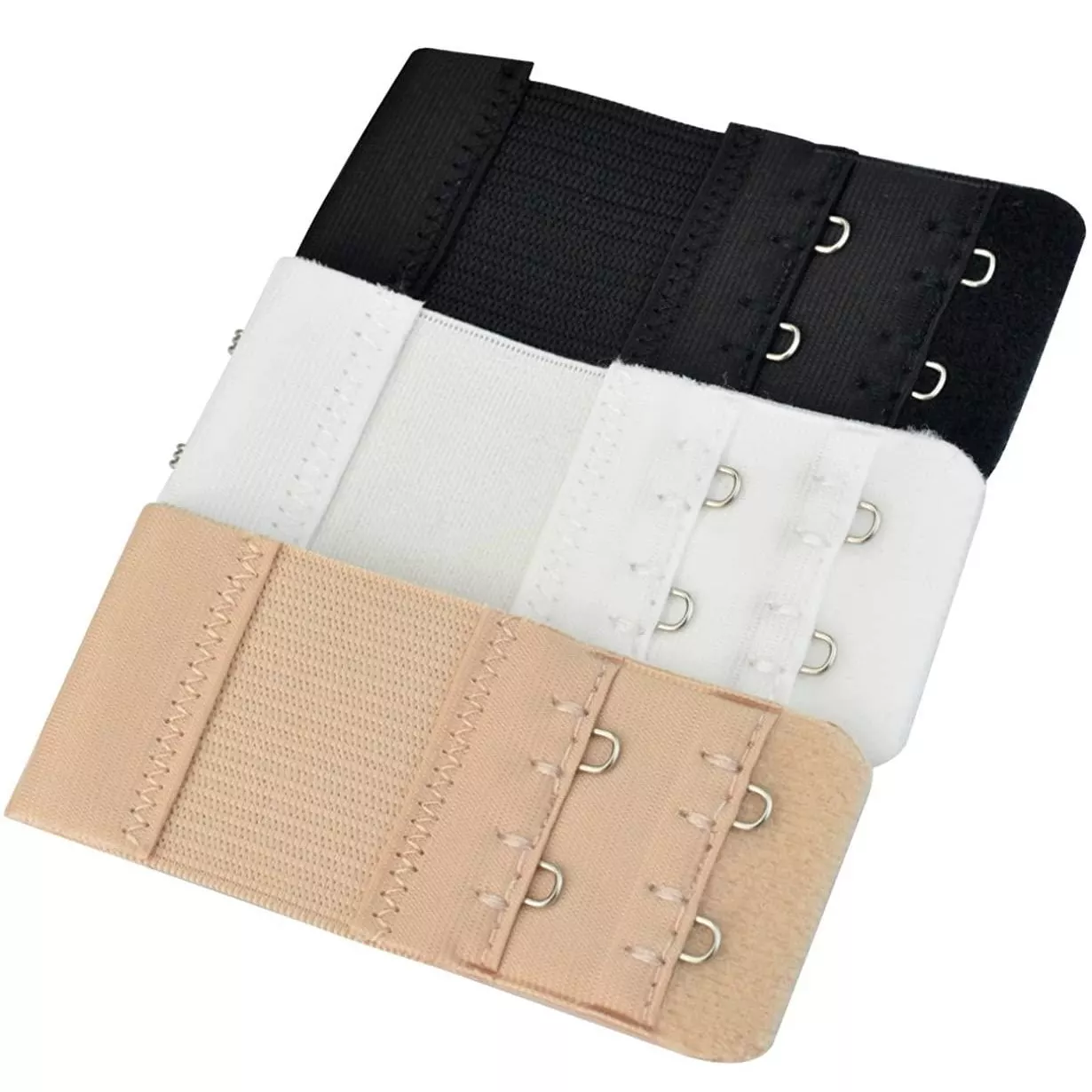 INF Bh-förlängare Dubbla hakar Vit/Svart/Beige 3-pack