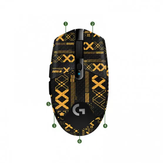 INF Förbättrat grepp: Halkfria musklister för Logitech G304 Svart guld
