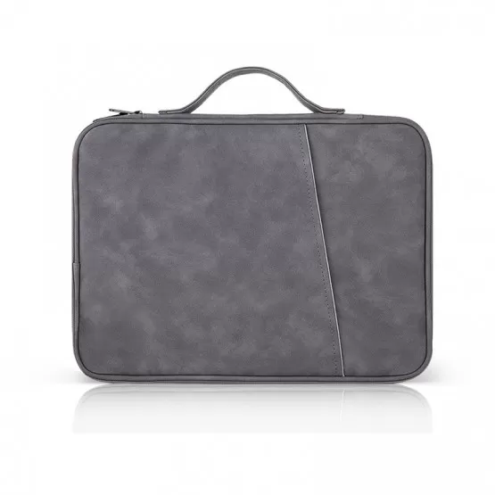 INF Snyggt grått iPad-fodral (12,9-14 tum) - Lammskinnsläder