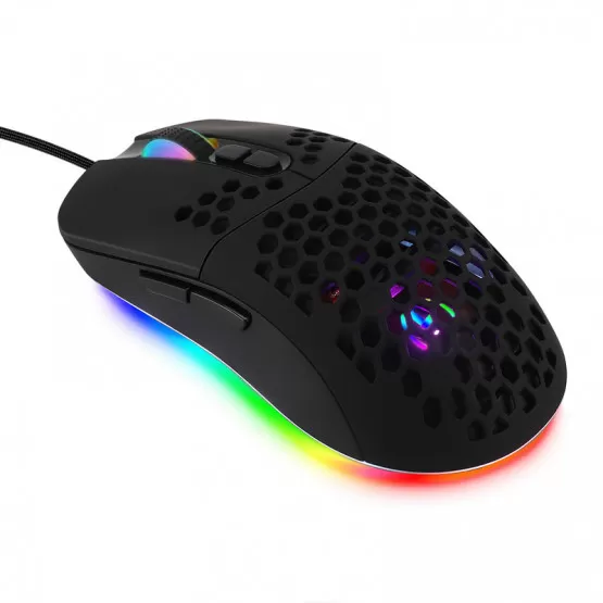 INF RGB Gamingmus med Honeycomb-design och anpassningsbar DPI