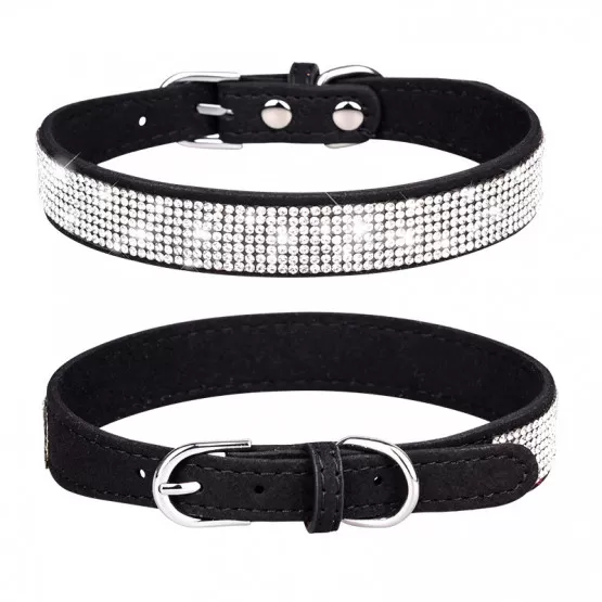 INF Glittrande Rhinestone Hundhalsband & Koppel Kombinationsset för Husdjur XXL