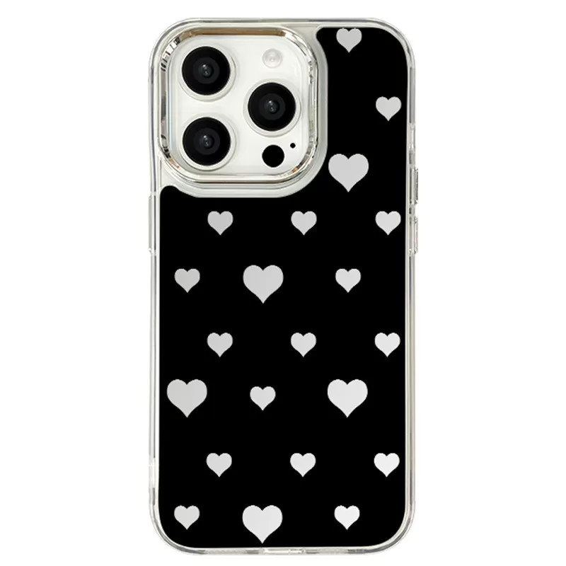 INF Spegelmålat hjärta telefonfodral för iPhone 15 Plus