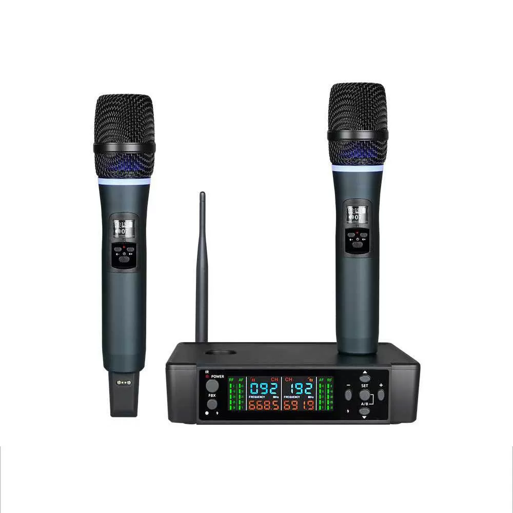 INF Professionellt mikrofonset med laddning och anti-återkoppling