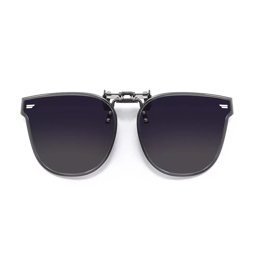 INF Grå Ram Svart Grå Lins Clip-on Solglasögon med Fodral