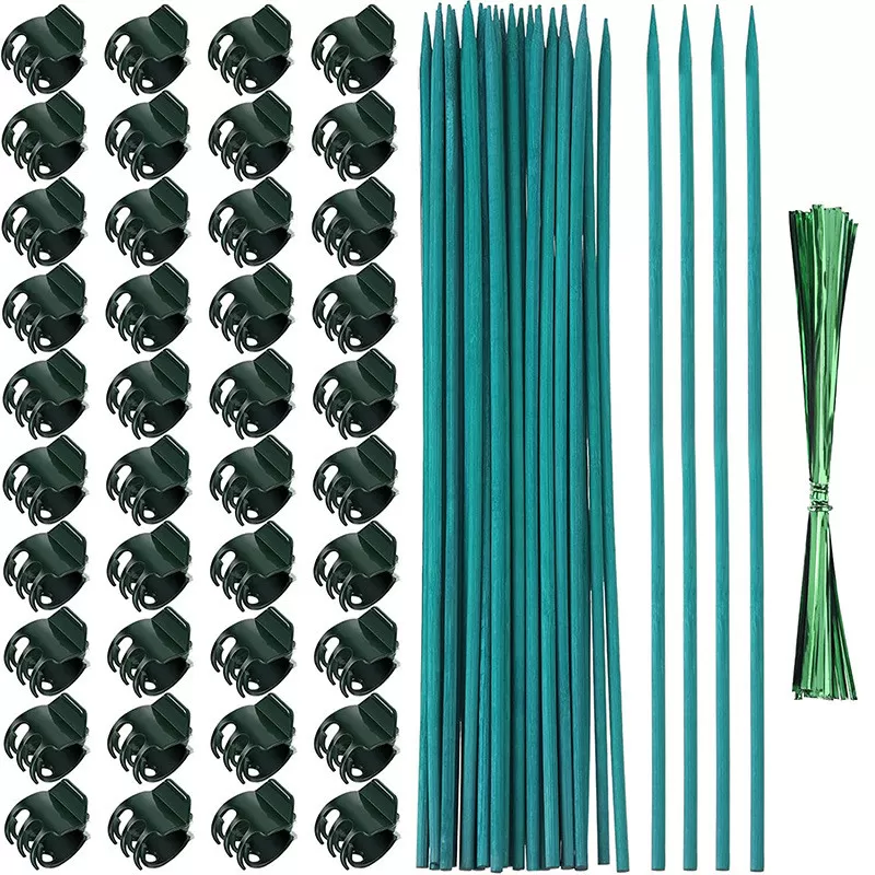 INF Växtstöd Pinnar Kit - 38cm, 20 Pinnar, 40 Clips