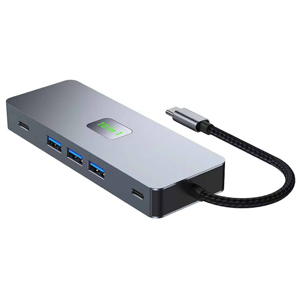 INF 10-i-1 USB-C Dockningsstation med Dubbla 4K60Hz-skärmar