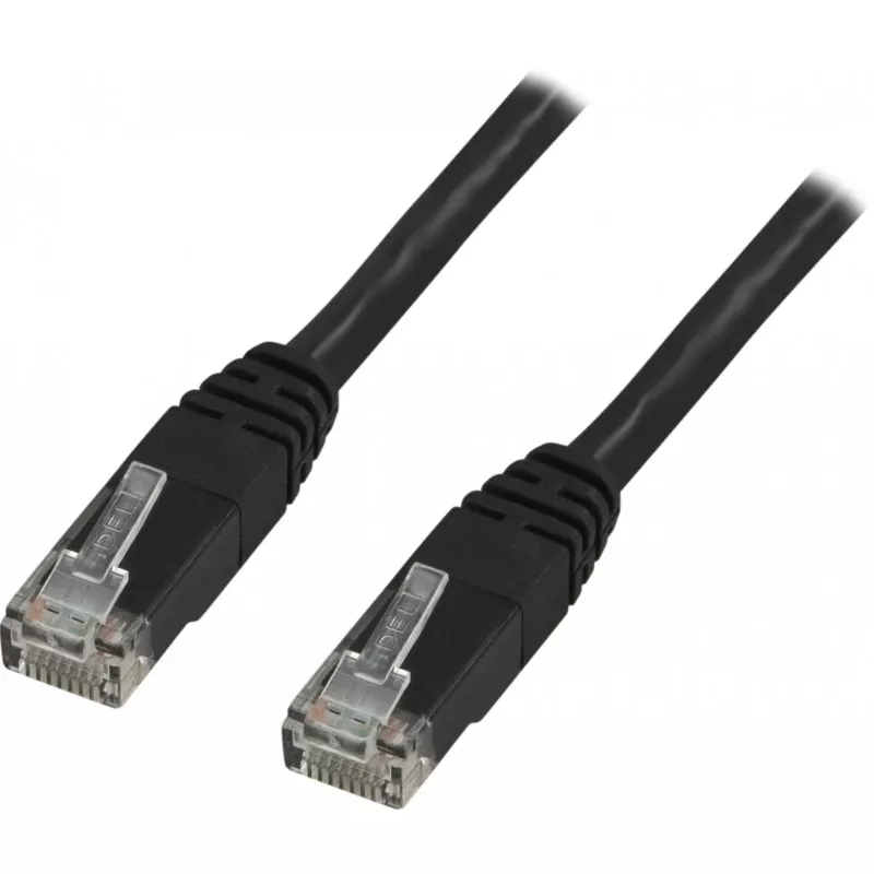 deltaco U/UTP Cat6 patch cable 10m 250MHz Deltacertified LSZH black