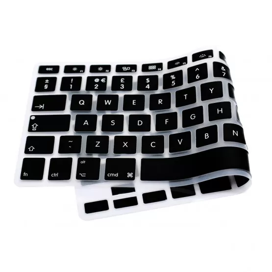 INF Kompatibel med svart silikon tangentbordskydd för 2020 MacBook Air