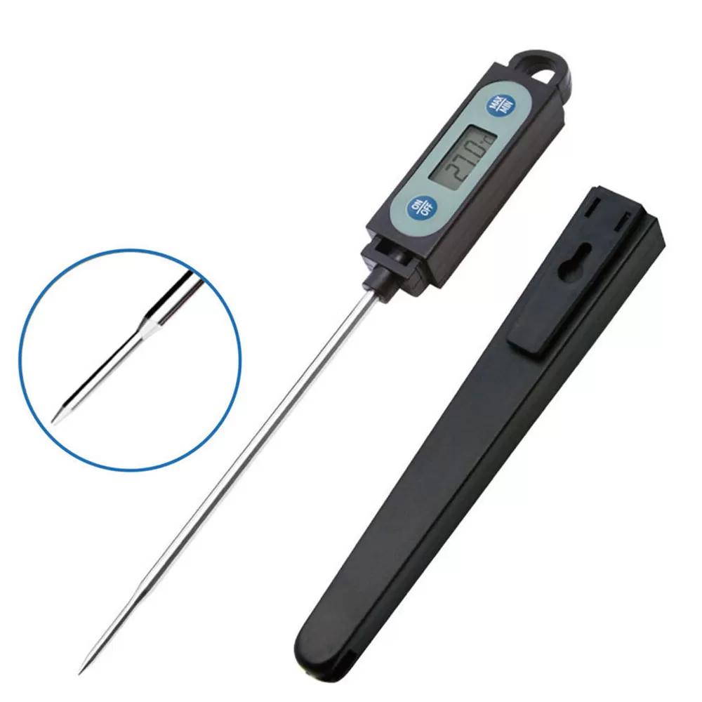 INF Digital mattermometer för matlagning i köket Svart