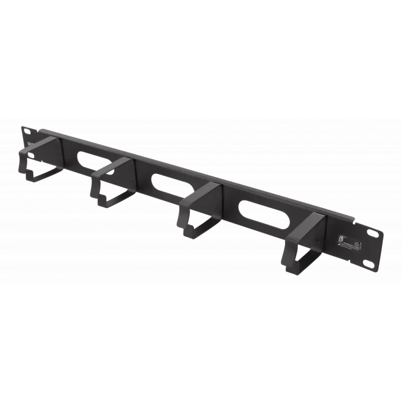 deltaco 19" cable management, metal, 4 loops and feedthrough, 1U