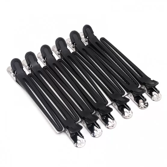 INF Ank-näbb hårklämmor - Säker styling, svart zinklegering (12-pack)