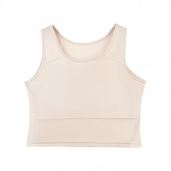 INF Elegant Silklinne för Damer - Rund Hals Ärmlös Design L Hudfärg