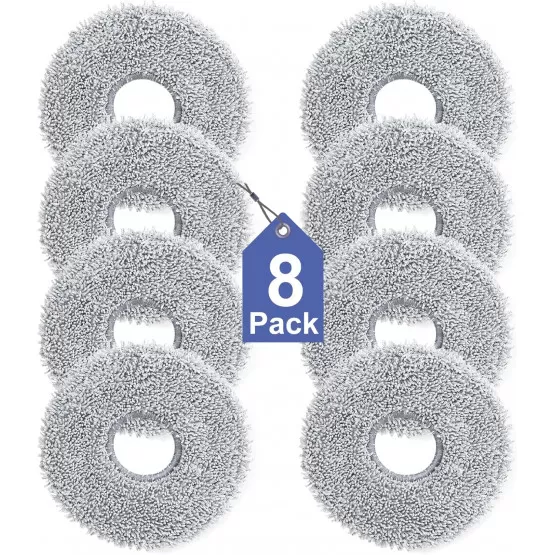 INF 8-pack tvättbara mopputbytesdukar kompatibelt med Dreame, Xiaomi och Ecovacs robotdammsugare med hög absorptionsförmåga