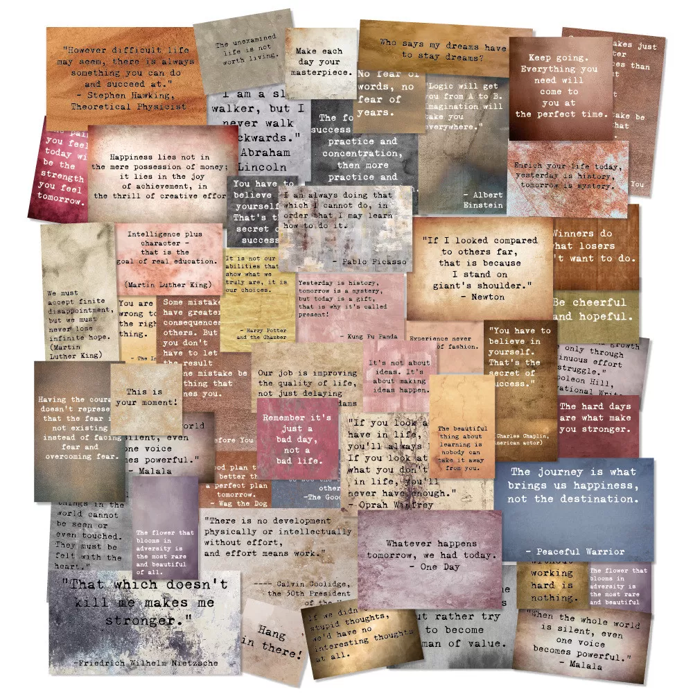 INF Vintage Motivational Quotes Stickers - 60 st Estetiska