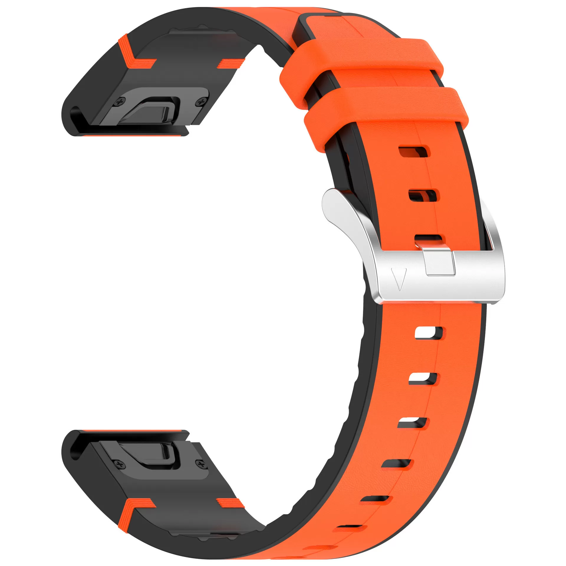 INF Premium Silikon Läder Garmin Fenix 8 Armband - 20mm Orange