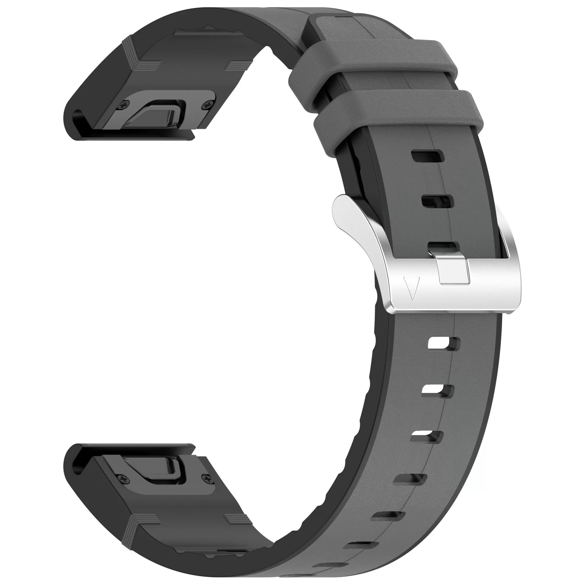 INF Grått 26mm silikonläderarmband för Garmin Fenix-serien