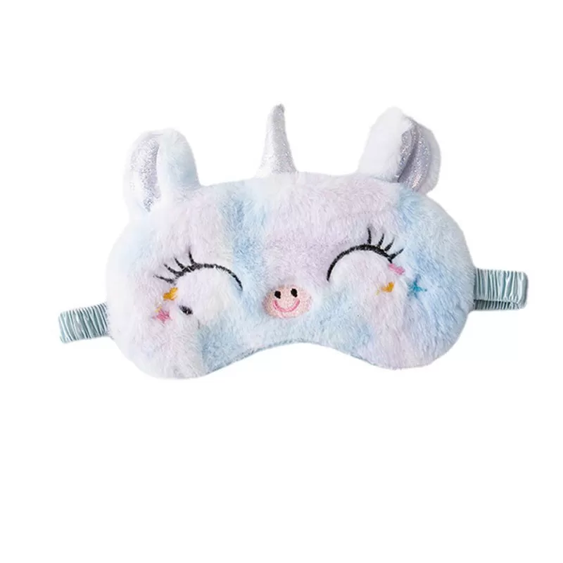 INF Plysch Enhörning Sovmask för Komfort Blå