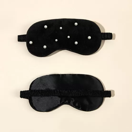 INF Pearl Plysch Sovmask - Stänger Ute Ljus för Vilsam Sömn Svart