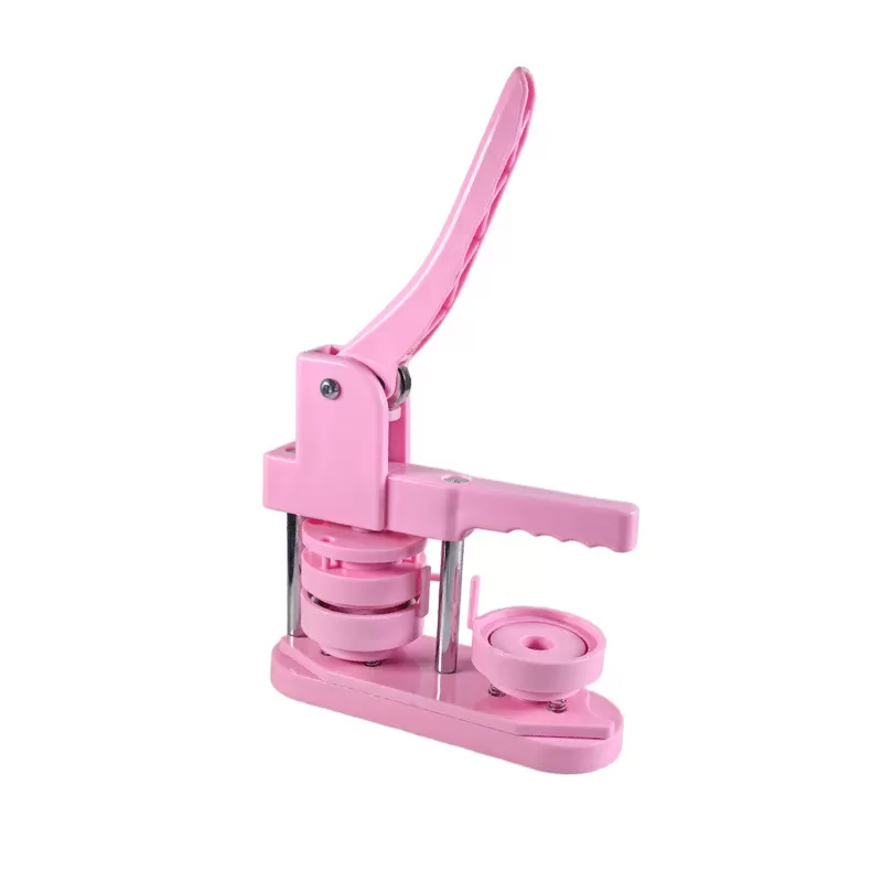 INF Badge Maker-maskin med tillbehör Rosa