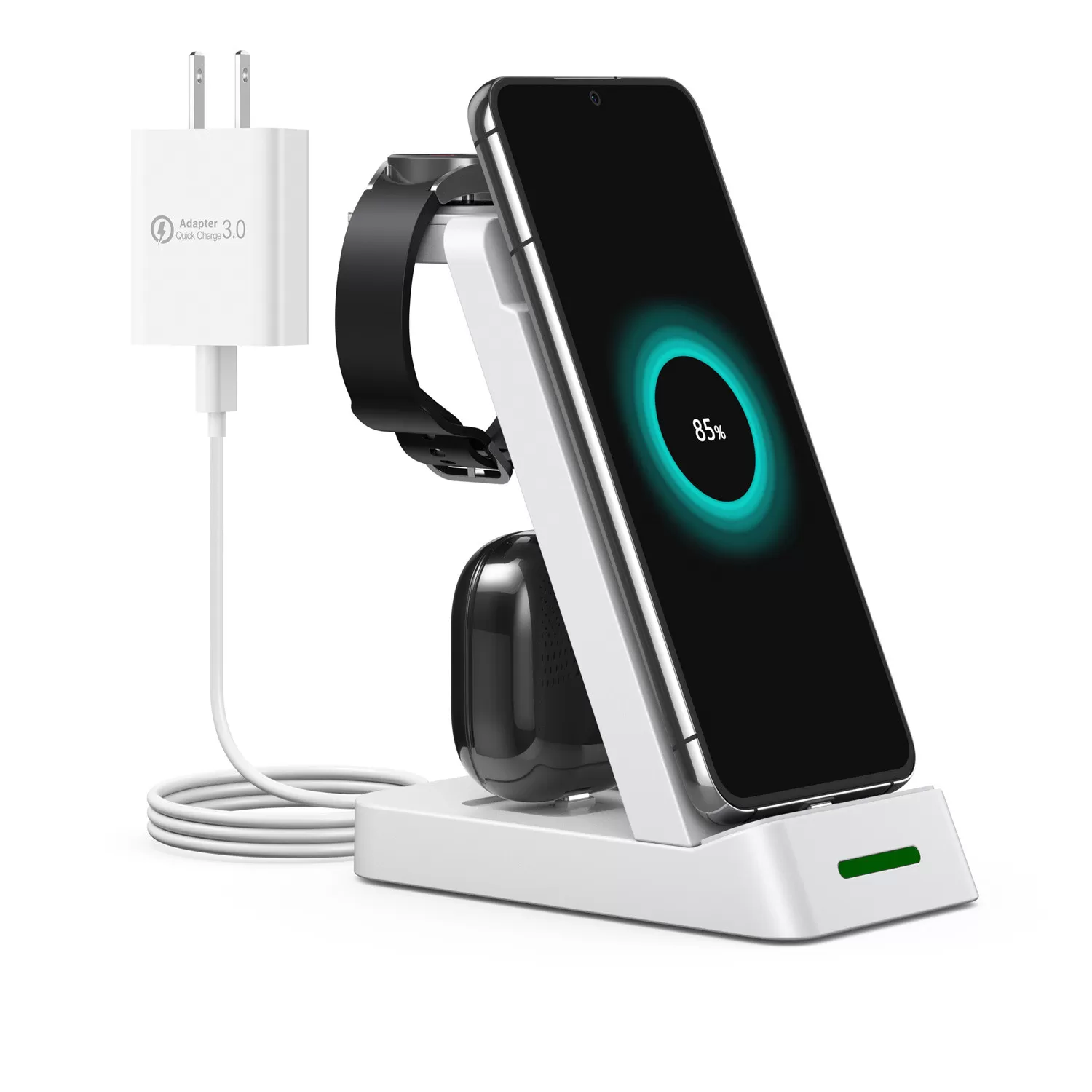 INF 3-i-1 Trådlös laddare för mobil, Samsung-smartklocka och hörlurar