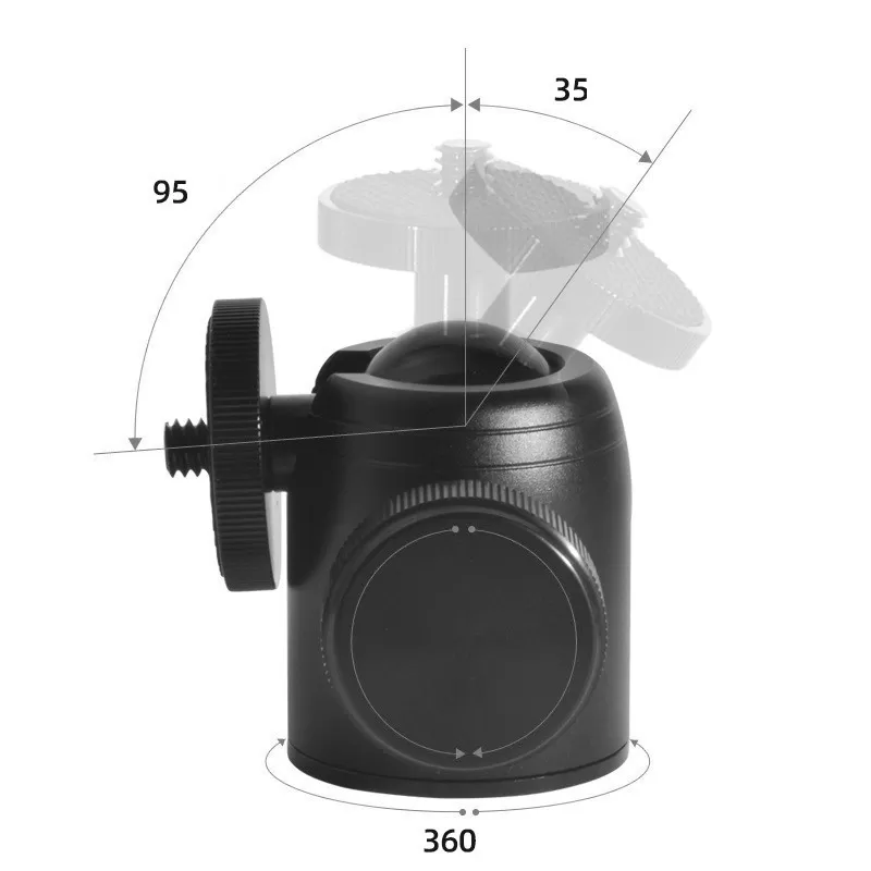 INF Mini Kulhuvud 360° Roterande Kamerafäste - Förbättrad Stabilitet