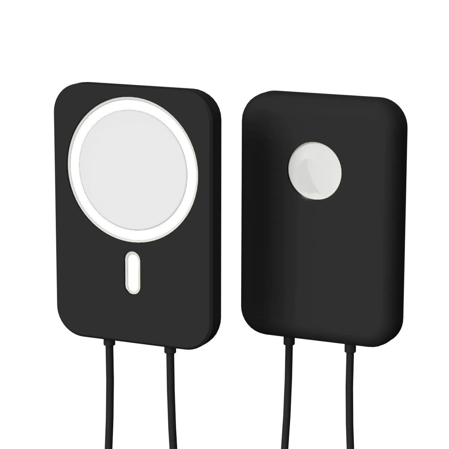 INF Silikonfodral till iPhone 12 MagSafe trådlös powerbank Svart