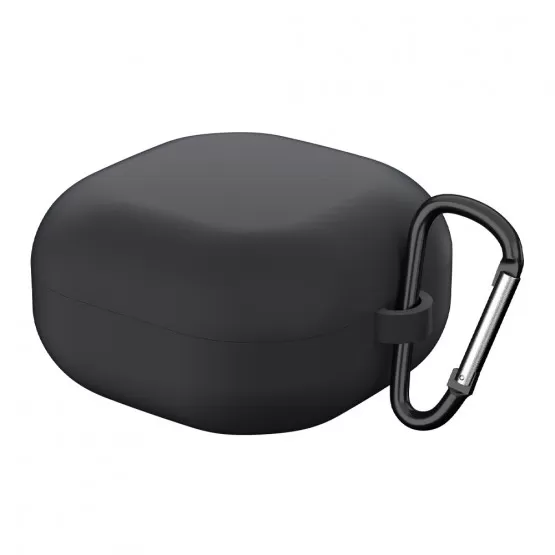 INF Silikonfodral för Samsung Galaxy Buds Live/Pro/Buds 2/Buds 2 Pro Hörlurar med Karbinhake - Skydda dina hörlurar med stil Svart