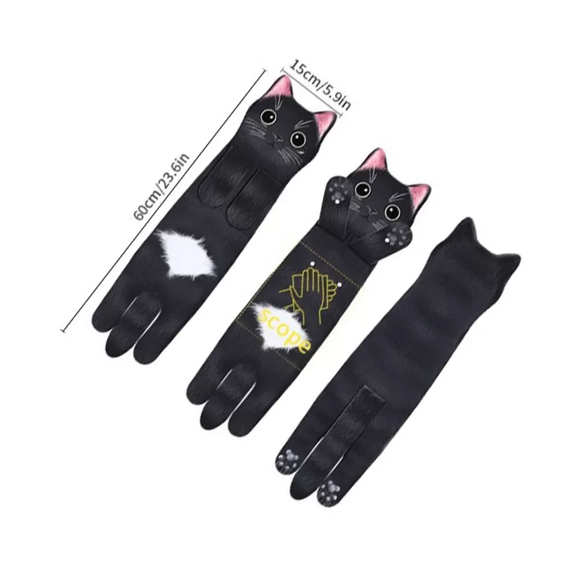 INF Svart Katt Handduk - Superabsorberande Mikrofiber, Perfekt för Kök och Badrum