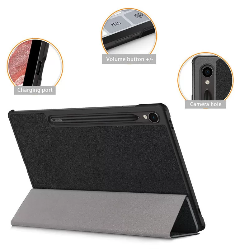 INF Smal svart tri-vikbart fodral för Samsung Tab A8 10.5" X205