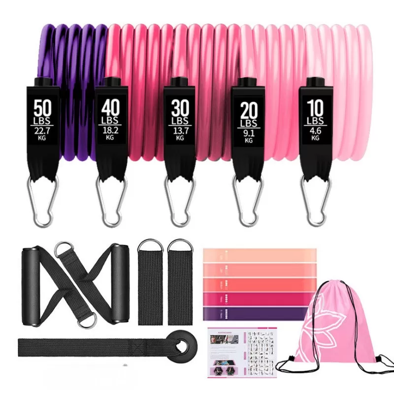 INF 18-delars motståndsband set 100 lbs för kvinnor, 11-delars set - Träningsredskap