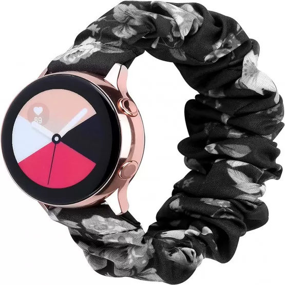 INF 19mm Silver Connector Compatible with Samsung/Huawei Smartwatch Band - Scrunchie Style