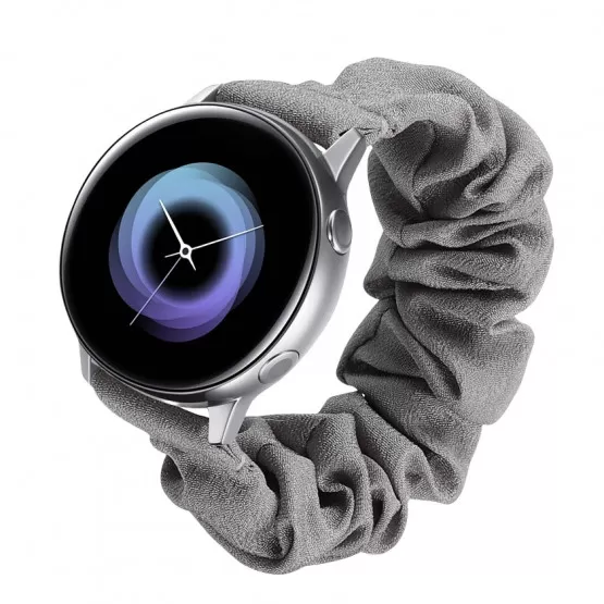 INF Kompatibel med (18mm Silver Connector) Samsung/Huawei Smartwatch Band Universal Platt Mun Trendigt Tryck Scrunchie