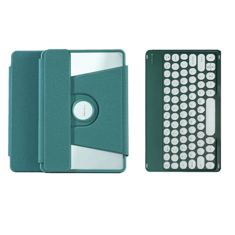 INF 360° Roterande Ställ Bluetooth Tangentbord + Fodral Kompatibelt med iPad 5/6 (2017/2018) 9.7 - Vattenandgrön/Grön