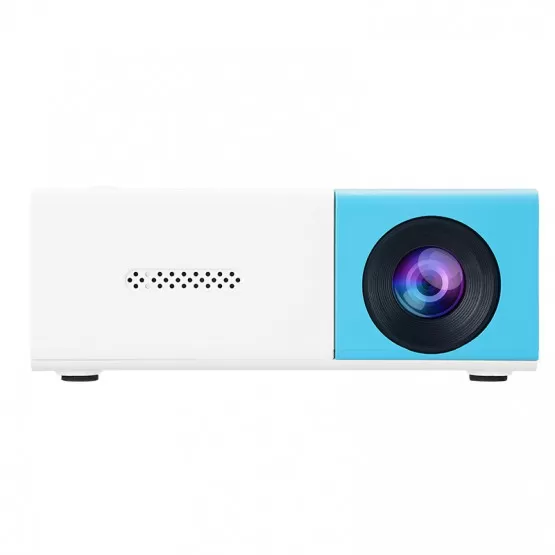 INF Mini 3D-projektor - Bärbar hemmabio med 1080P-stöd Vit + Blå