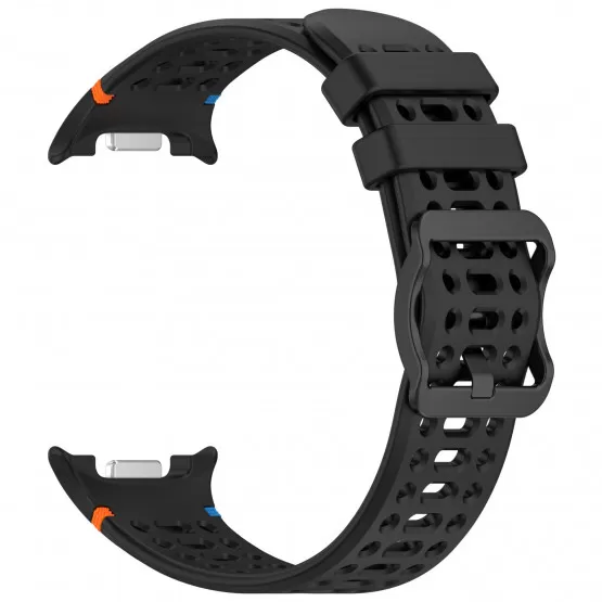 INF Andningsbart silikonarmband för compatible with Samsung Galaxy Watch 8/8 Classic Svart