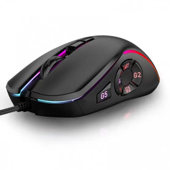 INF Snabb 10-knapps RGB Trådbunden Gamingmus - Anpassningsbar DPI upp till 12800