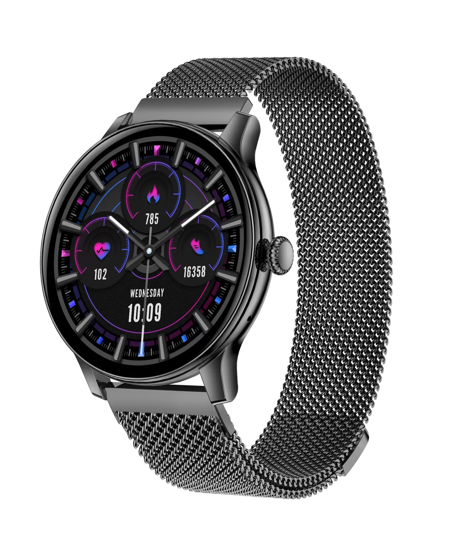 INF Multifunktionell Smartwatch med Bluetooth-samtal och Hälsomätning Svart