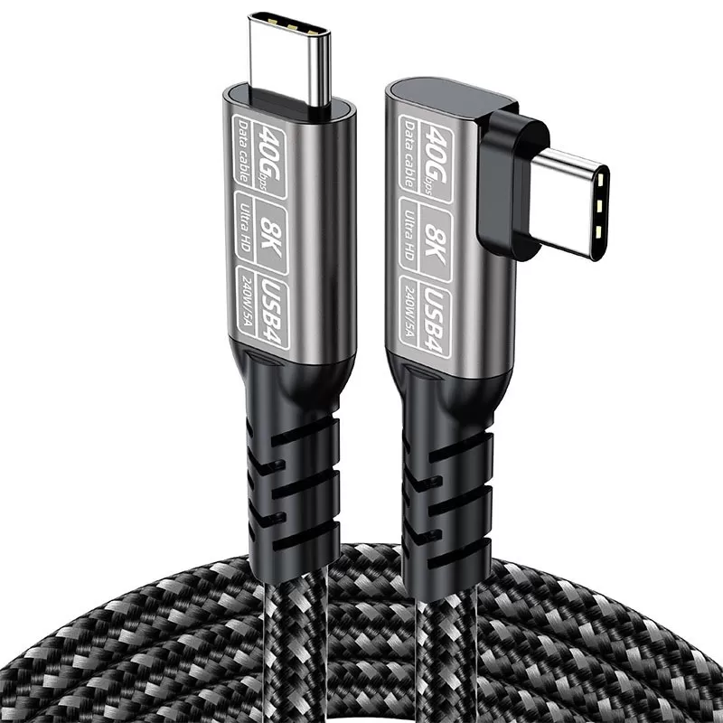 INF Vinklad USB4-kabel 40Gbps Höghastighetskabel 1,5 miljoner