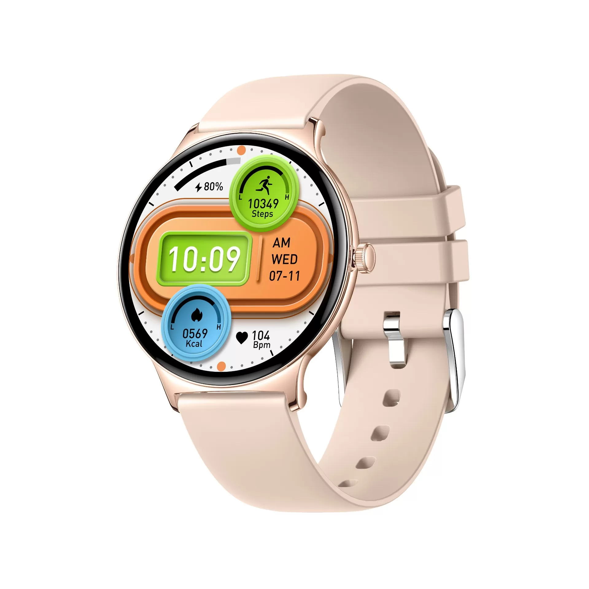 INF Multifunktionell Smartwatch med Bluetooth-samtal och Hälsomätning Guld