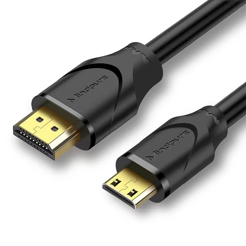 INF Mini HDMI till HDMI-kabel 4K Högupplöst Skärmkabel för Projektor, TV, Dator och Surfplatta 2 m