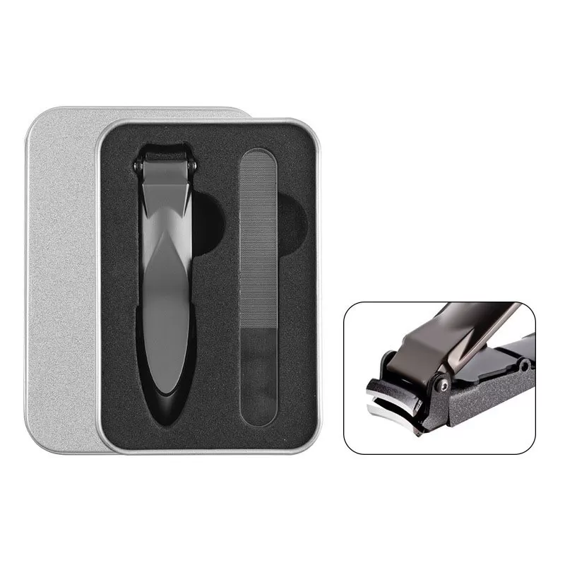 INF Nagelklippare och Nano Glasfil Set - Rostfritt Stål, Precision och Säkerhet för Perfekta Naglar L