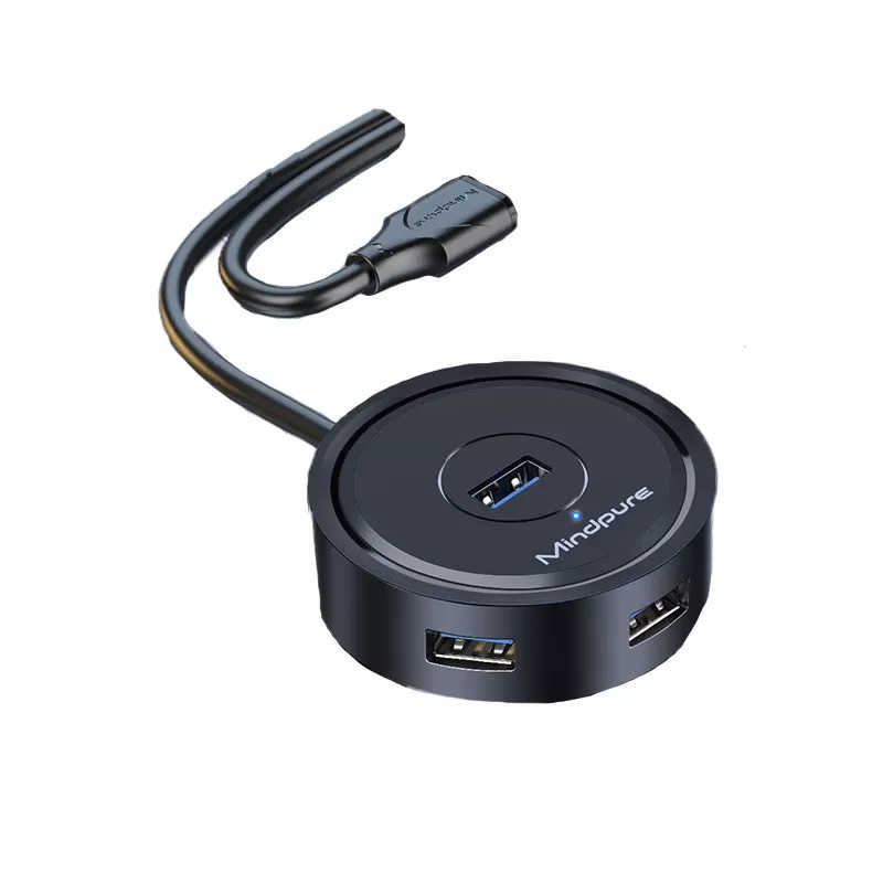 INF 4-Port USB 3.0 Hub - 0.3m Rund Splitter för Snabb Dataöverföring