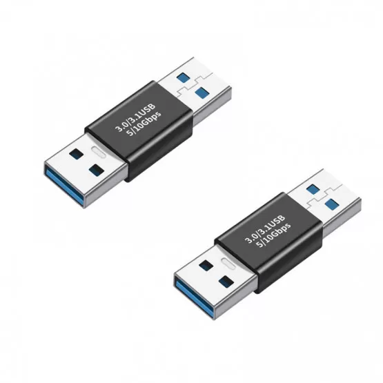INF USB 3.1 Hane till Hane Adapter - Rakt Huvud (2-pack) - Höghastighetsdataöverföring