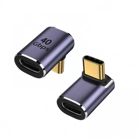 INF TYPE-C Hona till TYPE-C Hane Upp/Ner Vinkeladapter - 2-pack