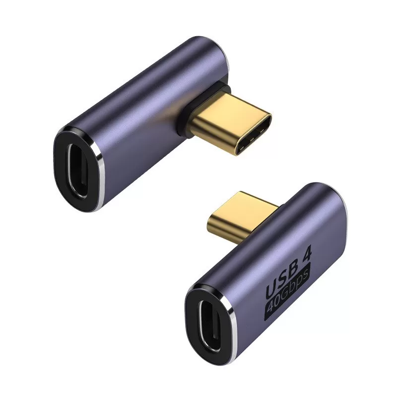 INF TYPE-C Hona till TYPE-C Hane Vinkeladapter, 2-pack - Förbättrad Kabelhantering