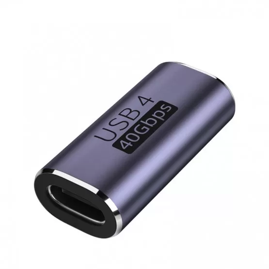 INF TYPE-C Hona till TYPE-C Hona Adapter, Rak, 2-pack - För Thunderbolt 3, 40Gbps Dataöverföring