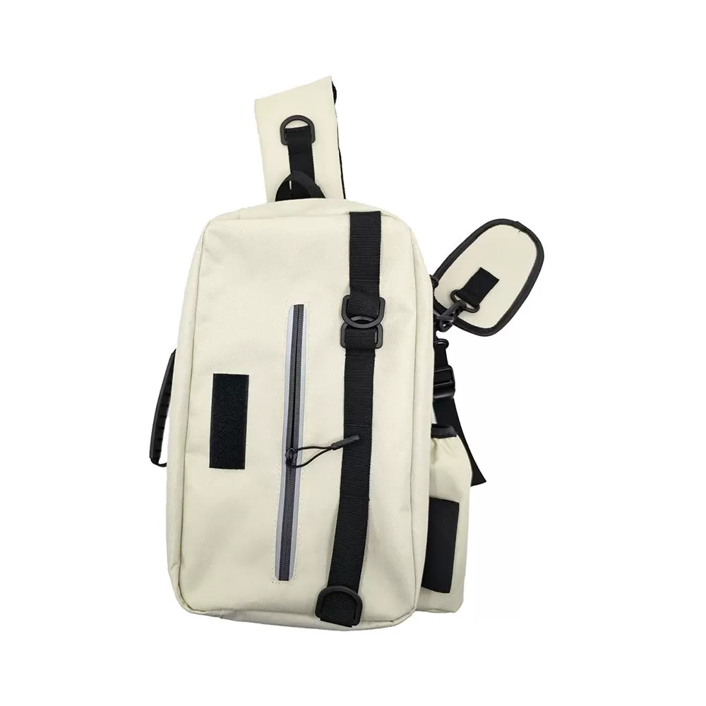 INF Multifunktionell fiskeväska för utomhusbruk - Vattentät förvaringsväska för fiskespö och fiskeutrustning Vit